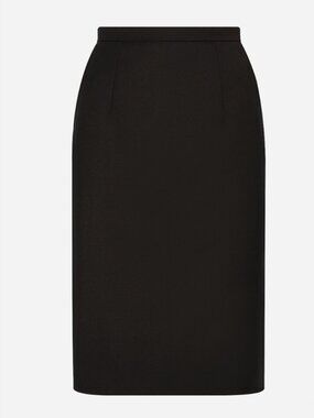 NWT! Dolce & Gabbana Wool Blend Black Pencil Skirt Silk Lining IT 42 or U.S.6